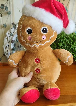 Новорічна м'яка іграшка імбирний чоловічок gingerbread man asda