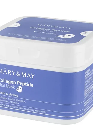 Маски для обличчя mary&may collagen peptide vital mask, 30 шт.
