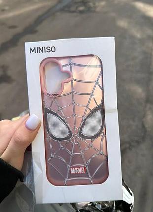 Чохол miniso marvel людина-павук для iphone 17, рожевий
