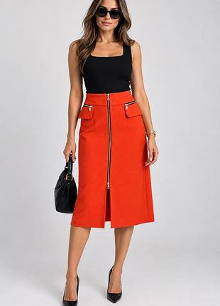 Міді спідниця river island а-силуету червоно-помаранчева