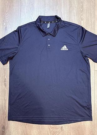Чоловіча спортивна темно-синя футболка-поло adidas, розмір xl