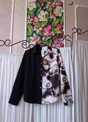 Красива комбінована рубашка в принт chic boutique rose.