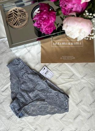Трусики жіночі intimissimi сліпи мереживні сірі s