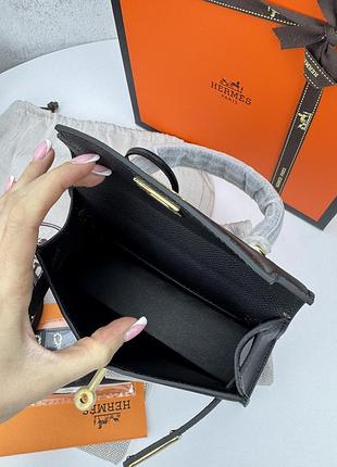Hermes kelly mini black gold 4