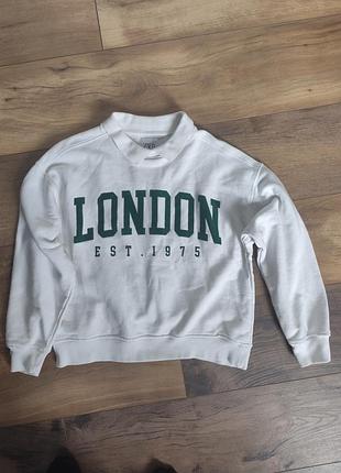 Худі для підлітків zara біле з написом london 152