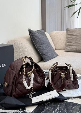 Сумка жіноча chanel бордова шкіряна