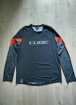 Мужская велоджерси cube edge series | размер l | черная | mtb
