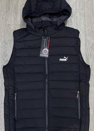 Жилетка для підлітків puma чорна з капюшоном 38-40-42-44-46