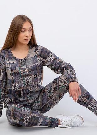 Кофта жіноча сіра з принтом l