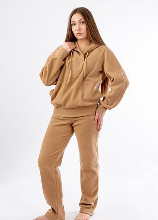 Кофта женская флисовая худи бежевий, xs