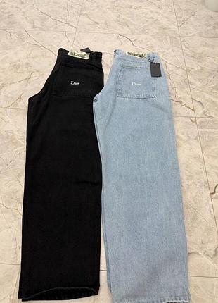 Джинсы dime mtl loose fit / dime jeans / мужские джинсы dime / оверсайз джинсы dime mtl / черные и голубые широкие джинсы dime / джинсы dime с логоты