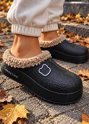 ❄️🐻зимние сабо,кроксы автоледи teddi ledi!!️
черные⬛