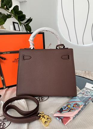 Hermes kelly 25 chocolate gold 2