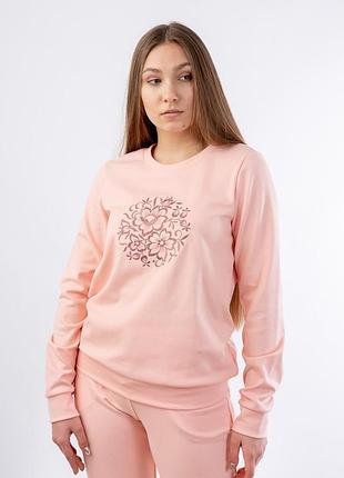 Кофта жіноча персикова з вишивкою персиковий, s