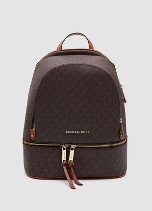 💎 michael kors large rhea logo backpack brown