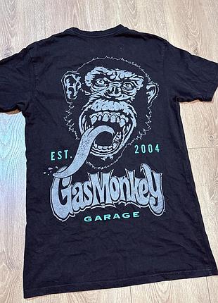 Чорна вінтажна футболка gas monkey garage classic monkey, розмір м, made in usa, vintage y2k