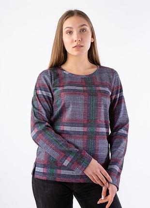 Кофта жіноча з картатим принтом сірий, xl