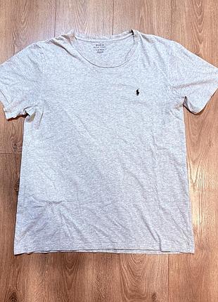 Сіра бавовняна футболка polo ralph lauren, розмір xl