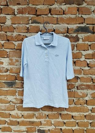 Новое женское поло lacoste slim fit с удлиненным рукавом