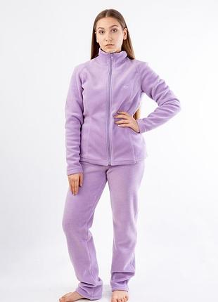 Теплая флисовая кофта на молнии сиреневый, 3xl