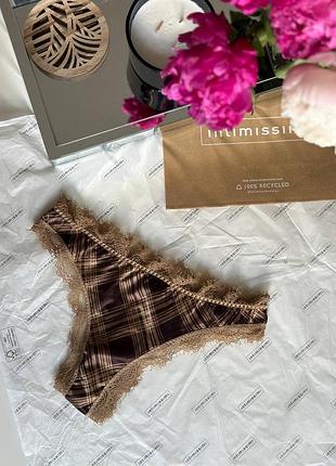 Трусики жіночі intimissimi в клітинку, коричневі, s, m