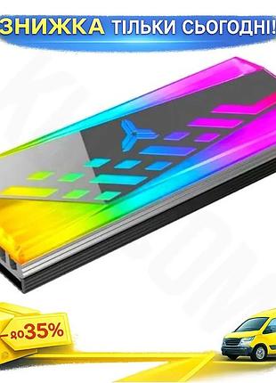 Ku радіатор для m.2 universal fit qube 2280 сірий охолоджувач з rgb підсвічуванням для ssd накопичувач uni2l_k