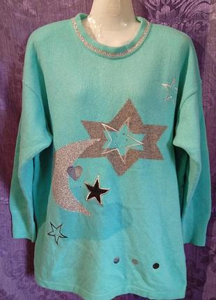 Новий вінтажний светр, вовна ягняти, ангора, оверсайс, yarelli, 48-50, l, xl