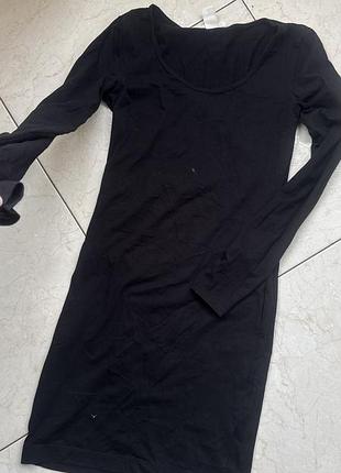 Коротка жіноча сукня h&m чорна обтисла xs