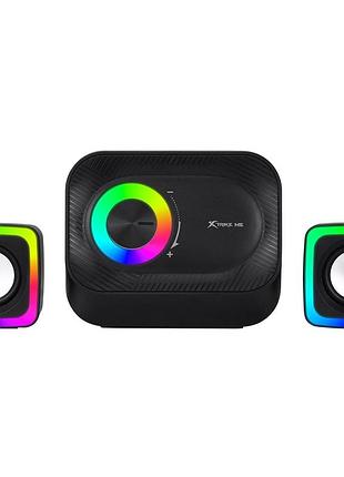 Компьютерная акустическая система xtrike me sk-502 11вт usb 2.0 с rgb-подсветкой черный