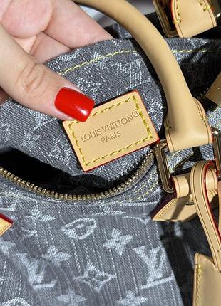 Louis vuitton speedy soft 30 monogram denim washed gray 2