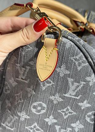 Louis vuitton speedy soft 30 monogram denim washed gray 3