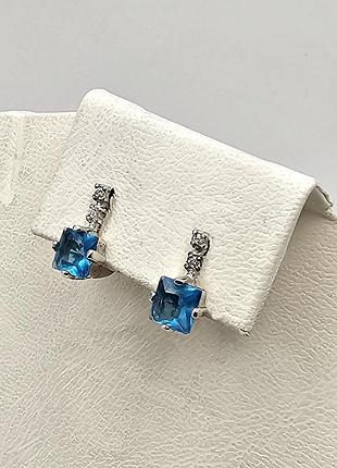 Сережки серебряные с фианитом 1,7 г
