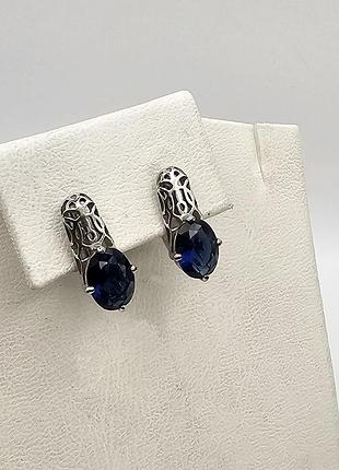 Сережки серебряные с фианитом 2,7 г