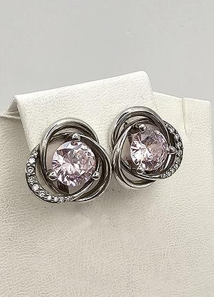 Сережки серебряные с фианитом 8,7 г