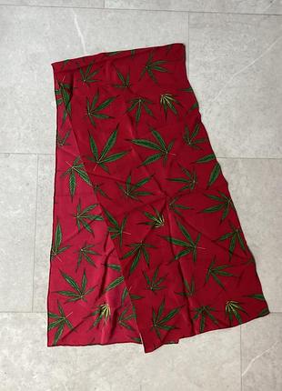 Шовковий шарф з принтом маріхуани vintage silk scarf marijuana weed hemp art