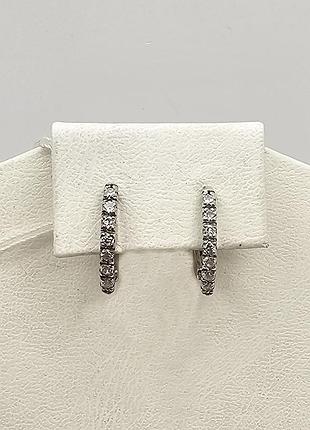 Сережки серебряные с фианитом "семейка" 2,31 г