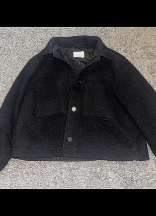Куртка-сорочка  h&m чорна оверсайз xl