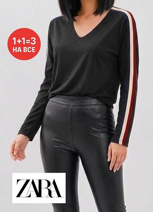 Лонгслів жіночий zara чорний у смужку