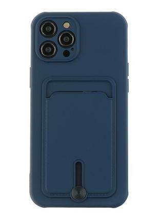 Чохол tpu colorfull pocket card для iphone 12 pro max dark blue