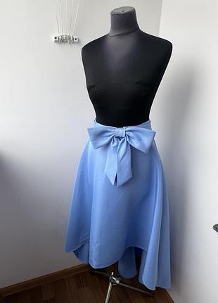 Асиметрична блакитна спідниця chi chi london (sienna skirt) з бантом, р. s (uk 8 / eu 36)