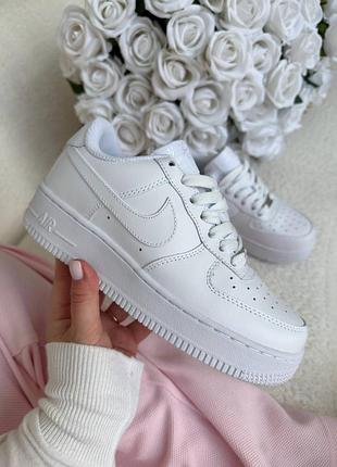Кросівки унісекс nike air force white premium натуральна шкіра