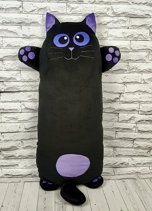 Черный кот батон подушка обнимашка игрушка 130см
