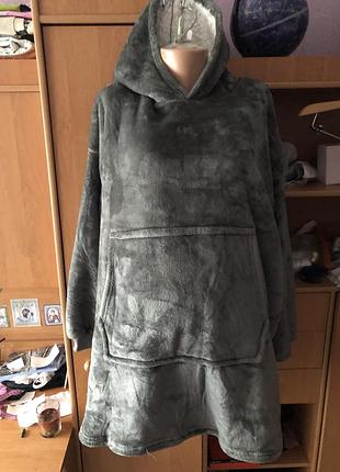 Меховушка, плюшева туника, довга, кофта, худи, 2-3xl. primark. слип, пижама