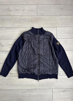 Бомбер гибридная куртка кардиган бренда белстафф belstaff kelbrook zip cardigan merino wool size s с размер мериносовая шерсть синий цвет оригинал
