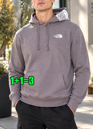🤩1+1=3 фірмове чоловіче бузкове худі светр the north face оригінал, розмір 44 - 46