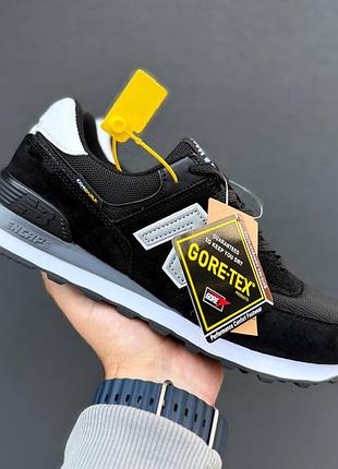 👟 кросівки      new balance 574 black white cordura gore tex   / наложка bs👟