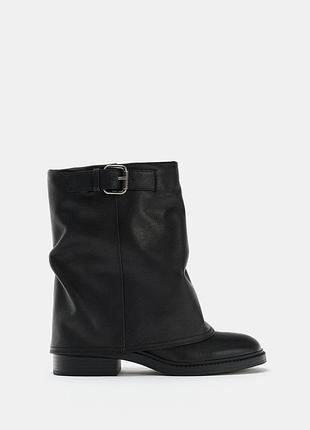 Шкіряні черевики з пряжками zara, черевики zara, 3111/710/800