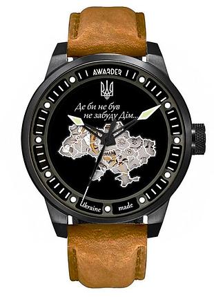 Классические мужские часы awarder 058 где бы не были black-brown водонепроницаемый, японский механизм