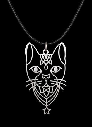 Оригинальный кулон из нержавеющей стали "котик" 🐈‍⬛ египетский кот сфинкс