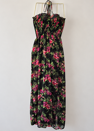 Платье парео пляжное шифон макси бюстье s/m/l